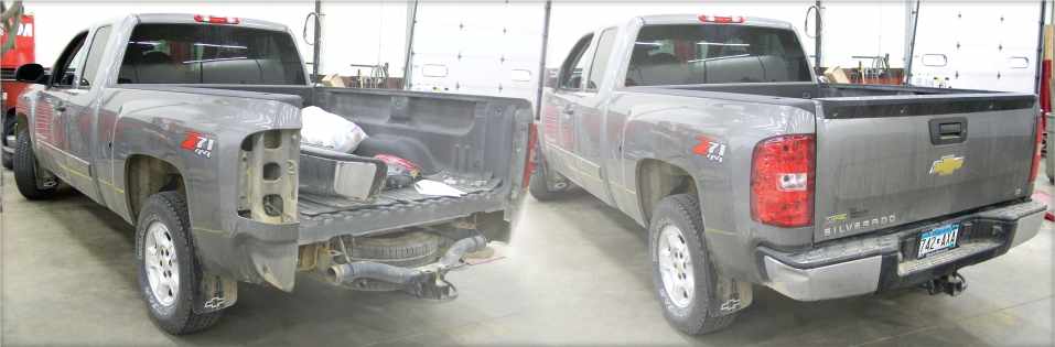 Damaged and Repaired Truck Photo